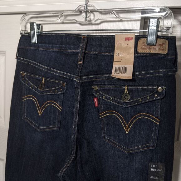 NWT Levi's 515 Bootcut Jeans Womens 4 / 27 in Dark Blue Wash Denim Mid Rise New - Picture 5 of 16